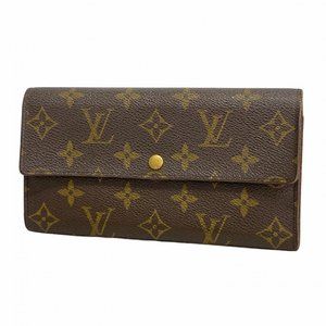 Louis Vuitton Monogram Pochette Porte Monnaie Credit Long Wallet M61725 Brown...
